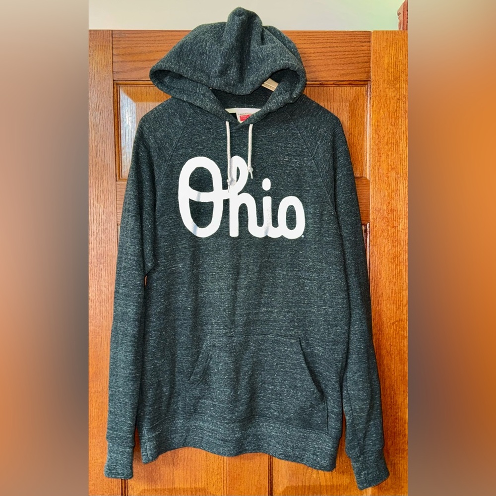 Men’s Homage Ohio Charcoal Gray Hoodie Size L